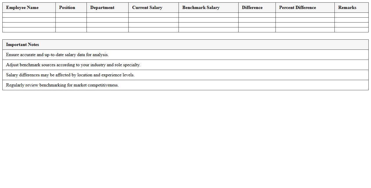 Salary Benchmarking Analysis Excel Template