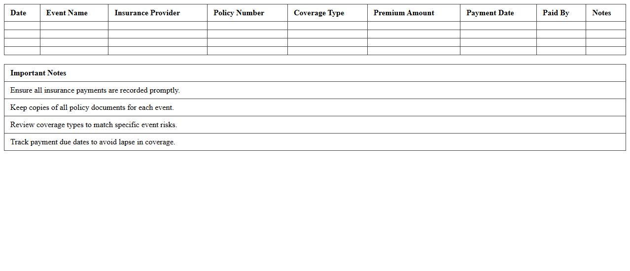 School Event Insurance Expense Tracker