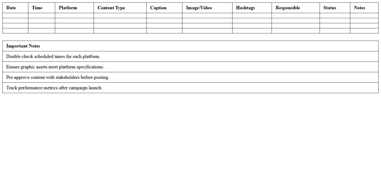 Social Media Schedule for Event Campaigns