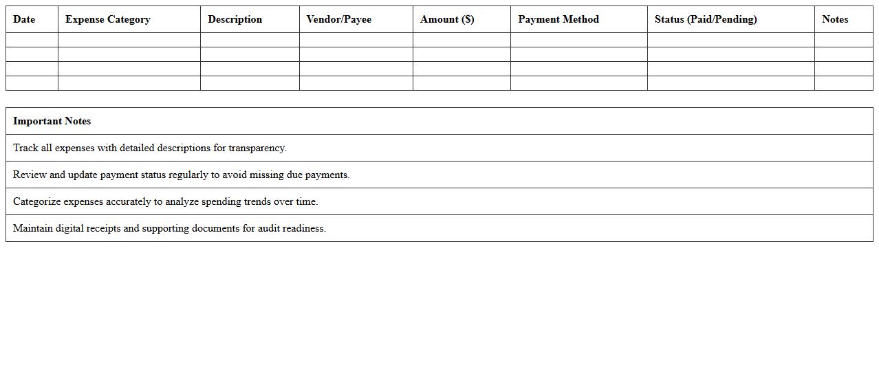 Startup Seed Funding Expense Tracker Spreadsheet
