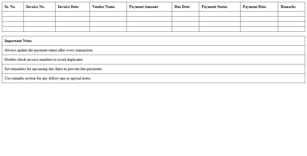 Vendor Payment Status Tracker
