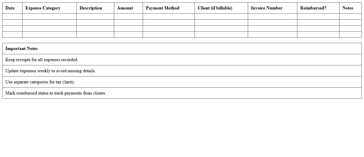 Automated Freelance Expense Management Excel