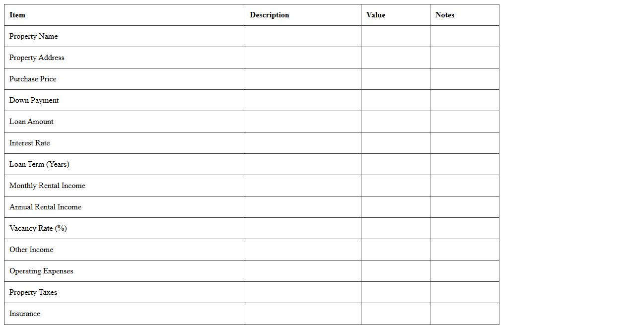 Commercial Property Deal Analysis Template