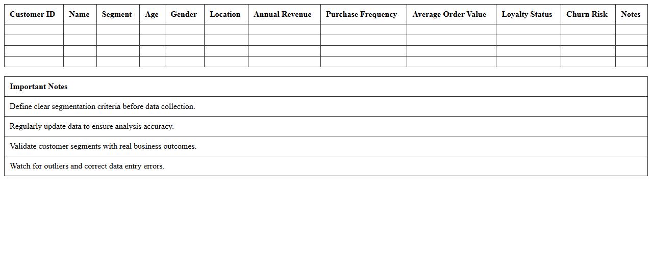 Customer Segmentation Analysis Excel Sheet