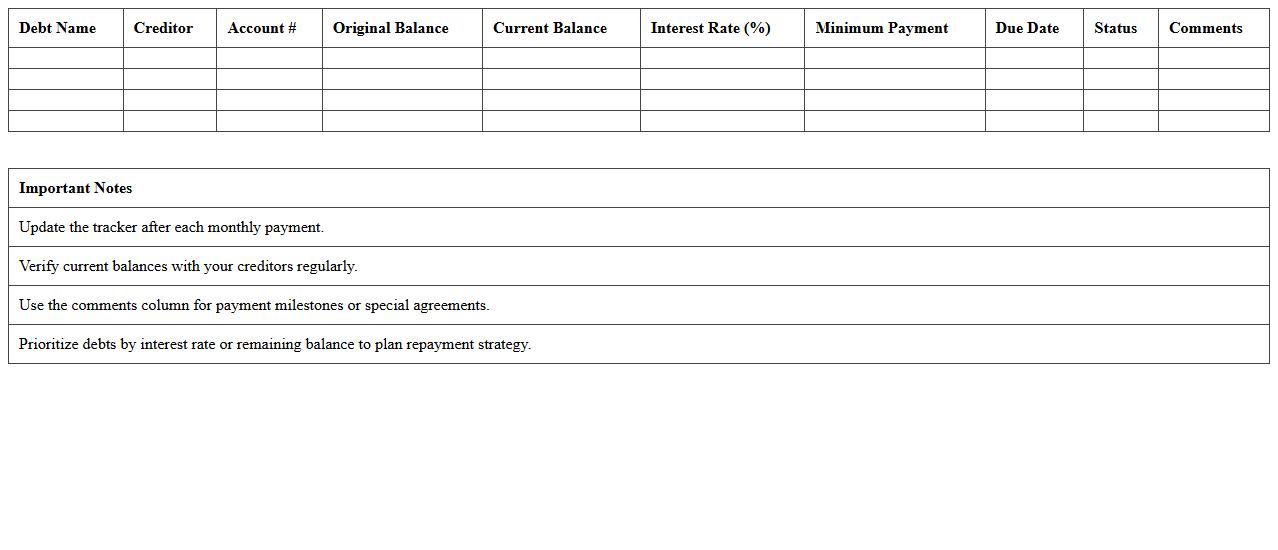 Debt Repayment Tracker Spreadsheet