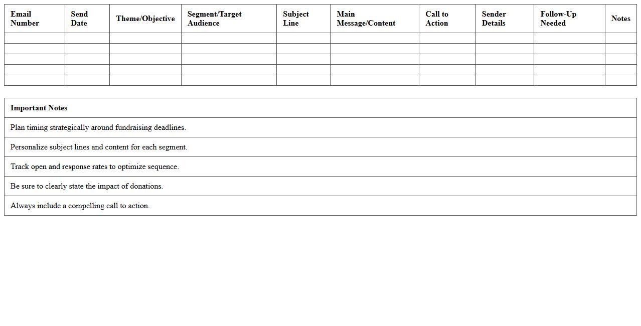 Fundraising Email Sequence Planner Excel