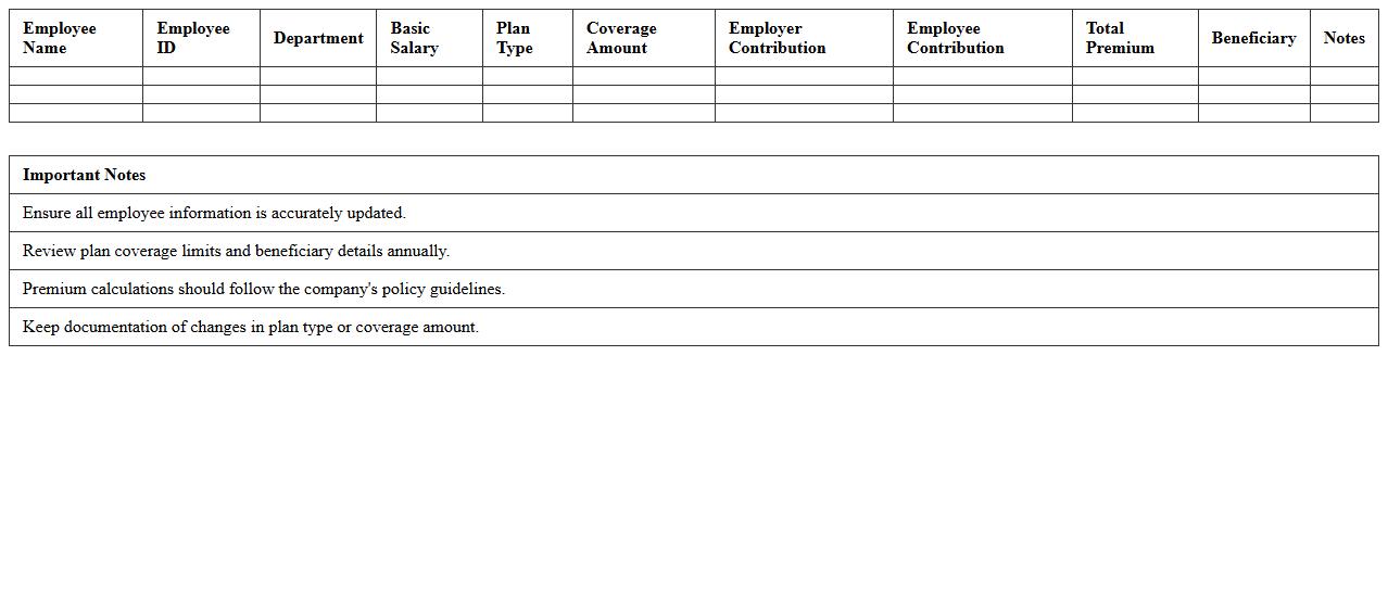 Group Life Insurance Plan Analysis Excel
