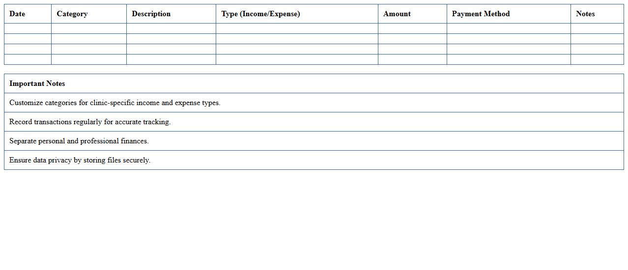 Income and Expense Tracker Excel Template for Doctors