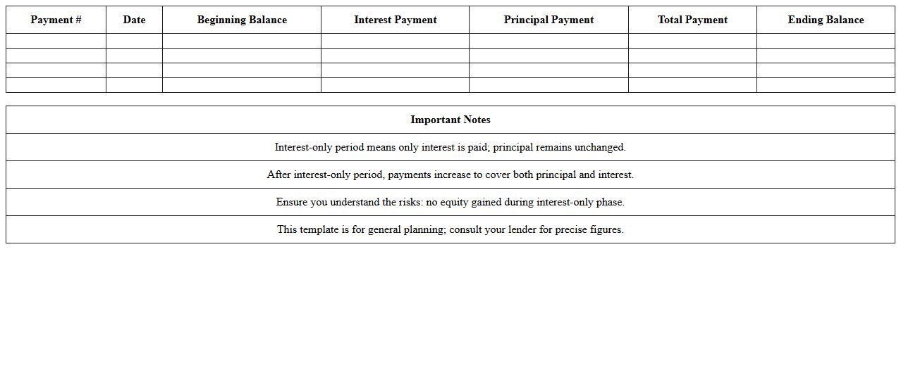 Interest-Only Mortgage Payment Plan Excel Template