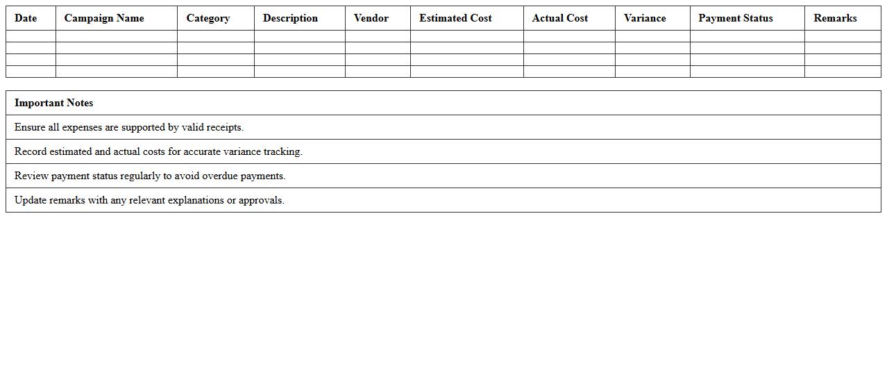 Marketing Campaign Expense Report Excel