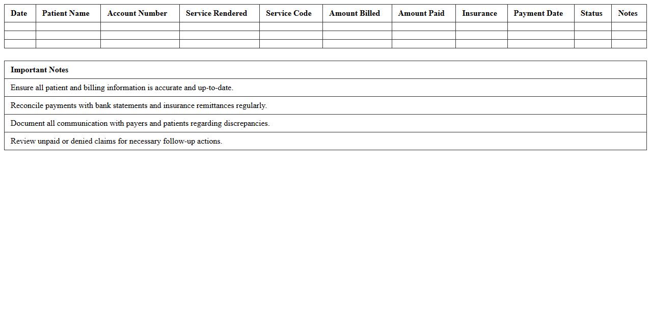 Medical Billing Reconciliation Report Template