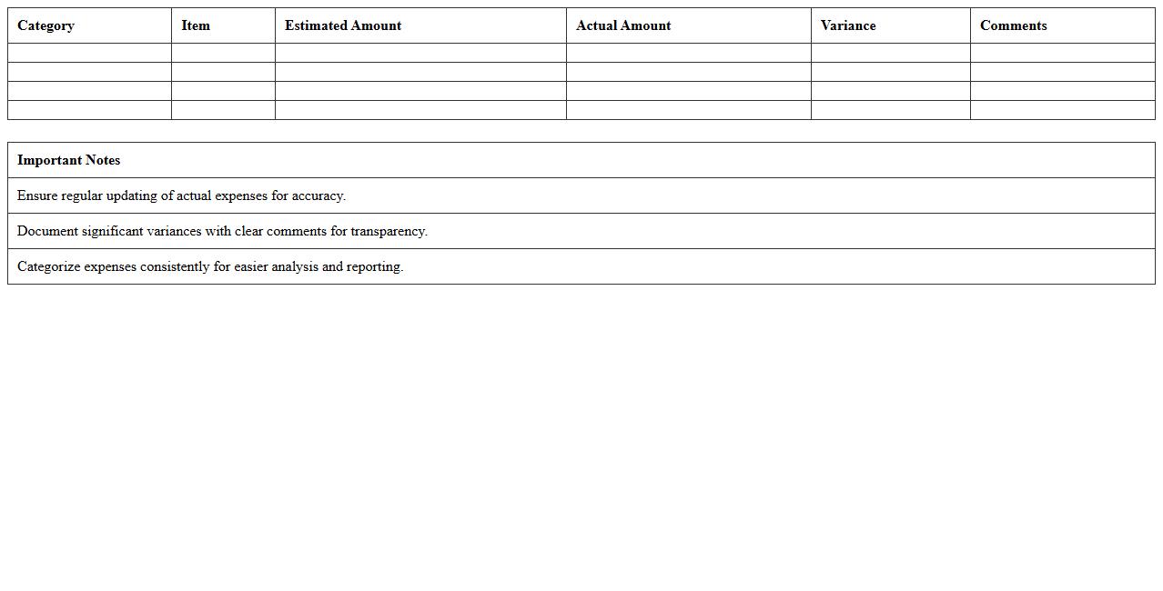 Non-Profit Clinic Expense Planning Template