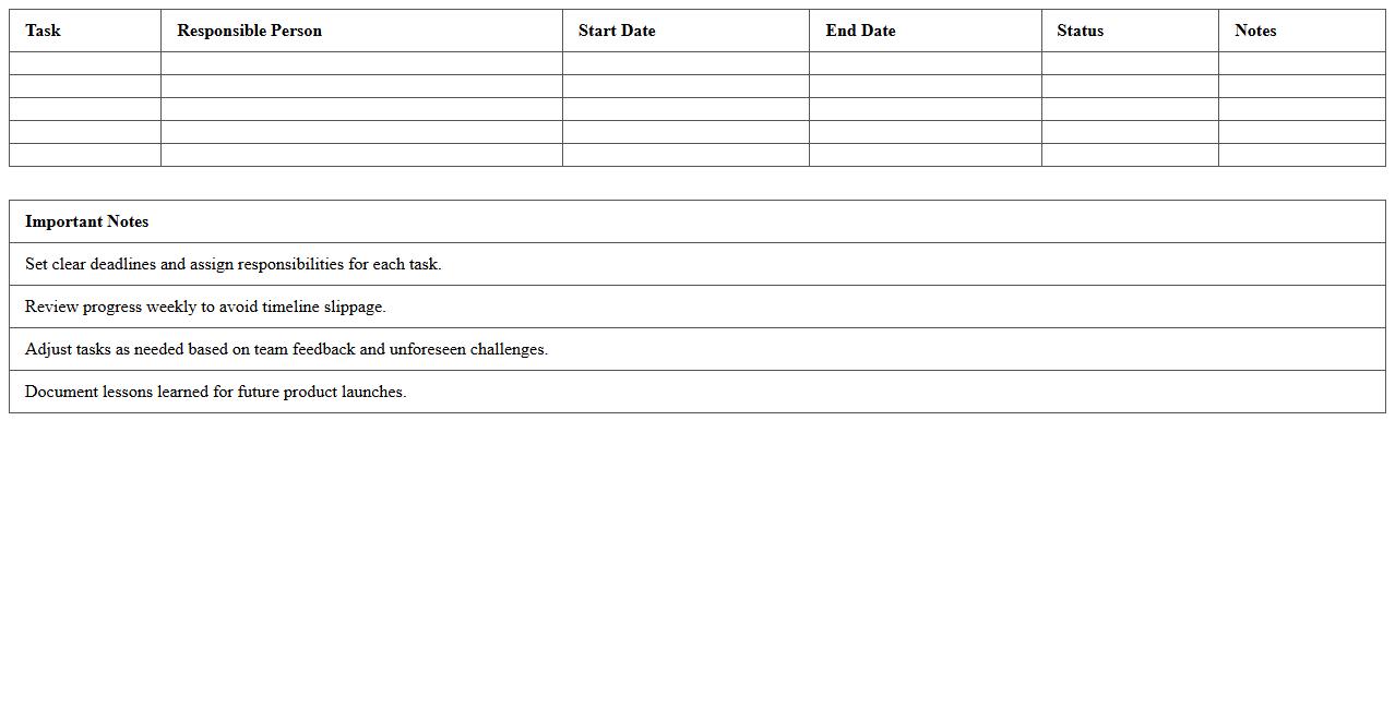 Product Launch Event Timeline Planner