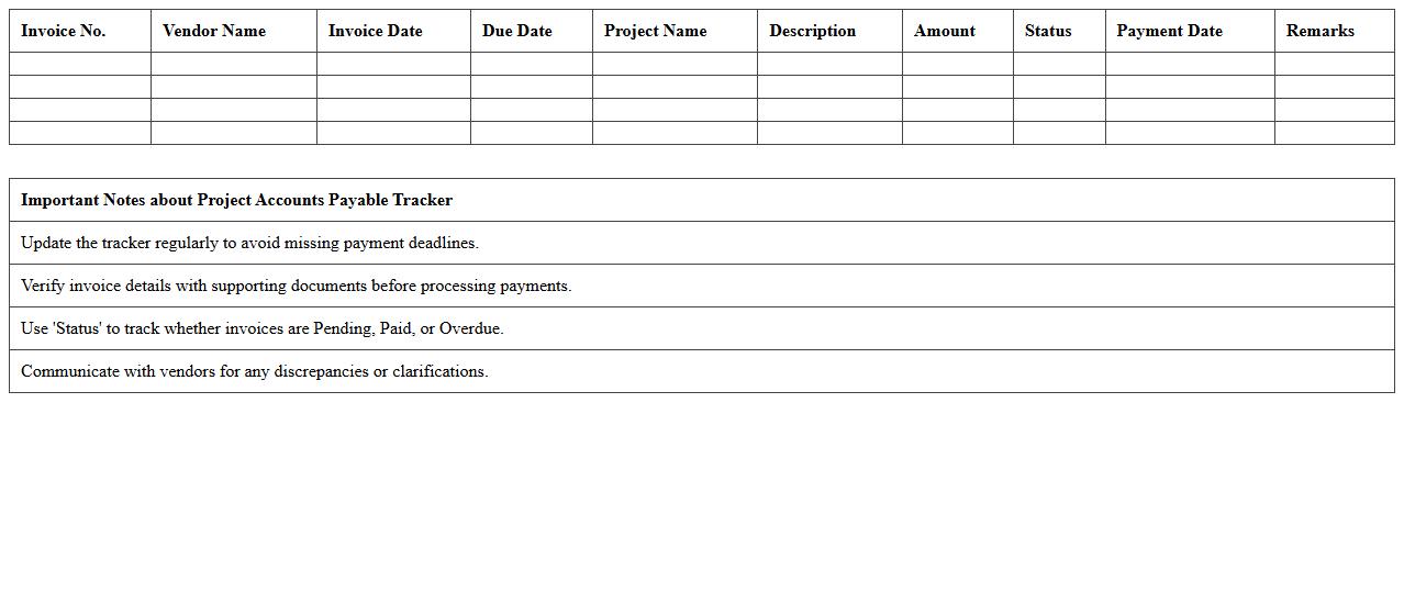 Project Accounts Payable Tracker