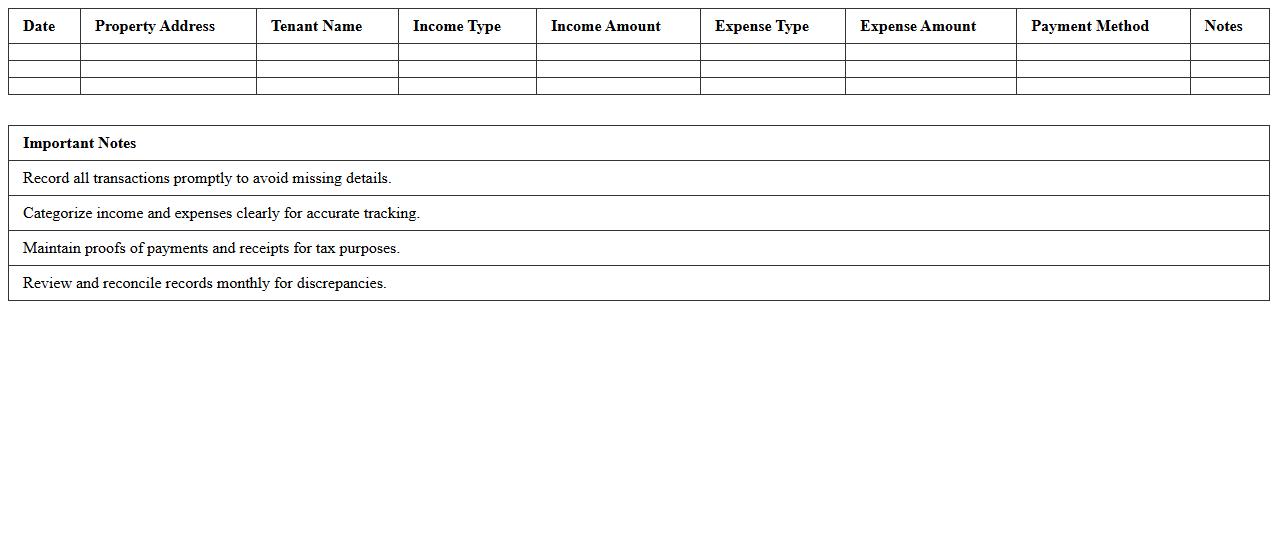Rental Income and Expense Tracking Template