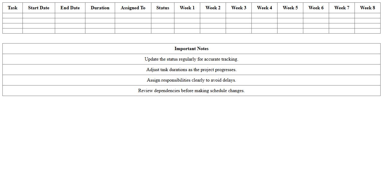 Residential Apartment Construction Gantt Chart Excel Template